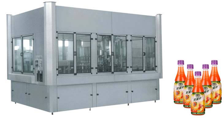 Normal pressure hot filling machine 3-in-1 unit
